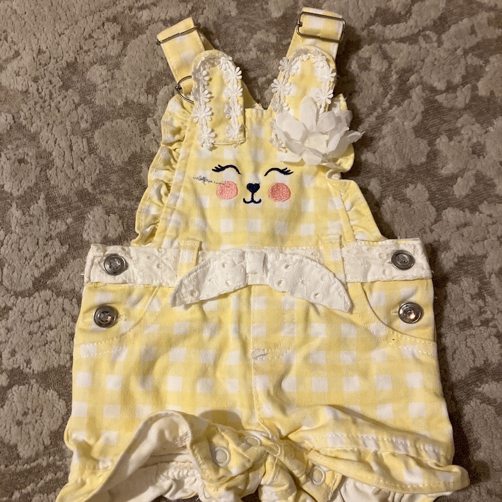 Bunny overalls 0-3 baby